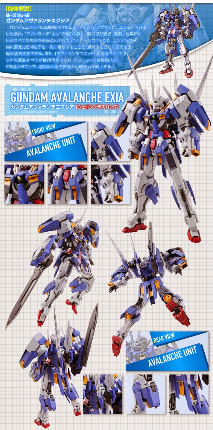 P-Bandai Metal Build Gundam Avalanche Exia + Weapon Plus Pack