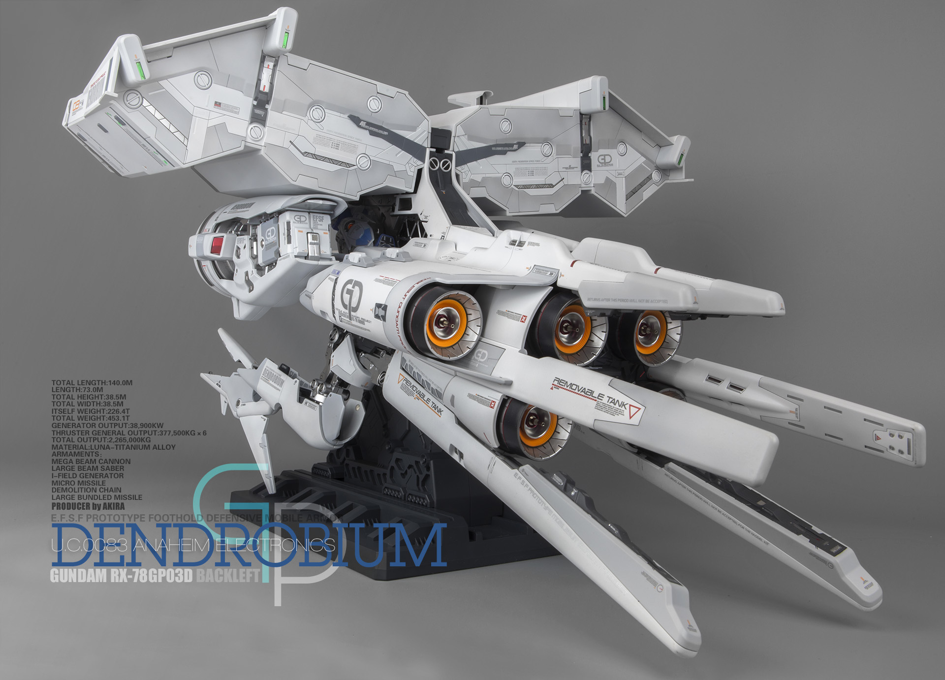 Hg 1 144 Rx 78 Gp03 Gundam Dendrobium Latest Work By Akira Full Detailed Photo Review Gunjap