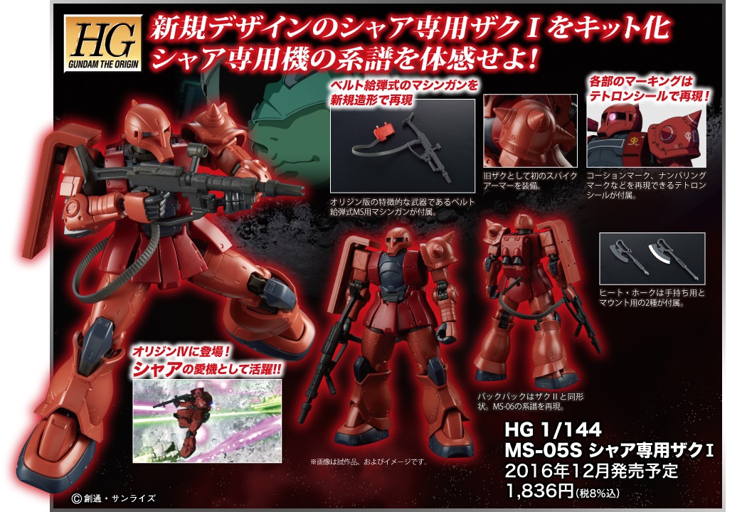 HGGTO 1/144 CHAR AZNABLE'S MS-05S ZAKU I : Just Added NEW Official