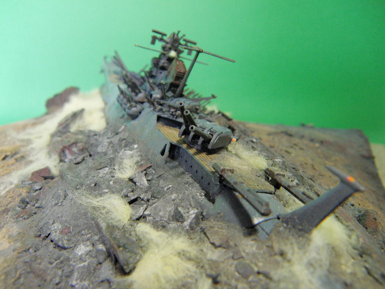 1/1000 Diorama: Space Battleship Yamato (Plamo Bandai) æŠœéŒ¨ï¼ ãƒ¤ãƒžãƒˆç™ºé€²ï¼ Big