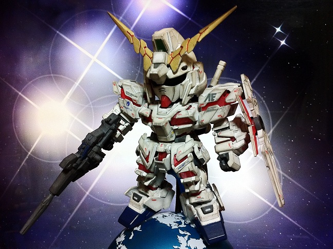 BB senshi Unicorn Gundam (Destroy Mode): Painted Build, Weathered. FULL ...